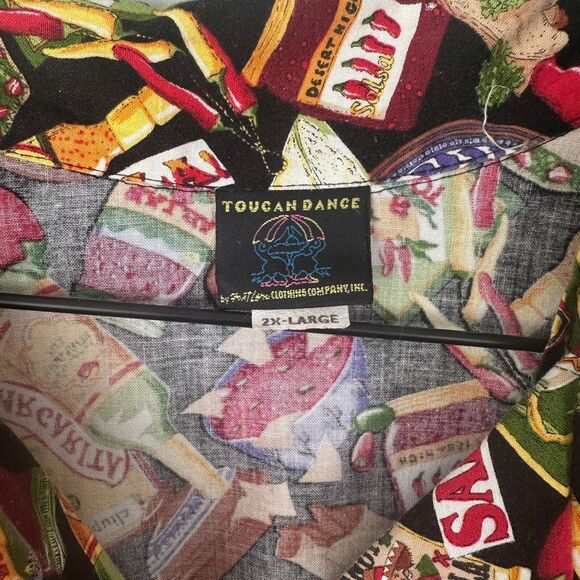Toucan Dance by Fast Lane Short Sleeve Button Down Salsa Mexican Shirt Mens XXL - Picture 3 of 6